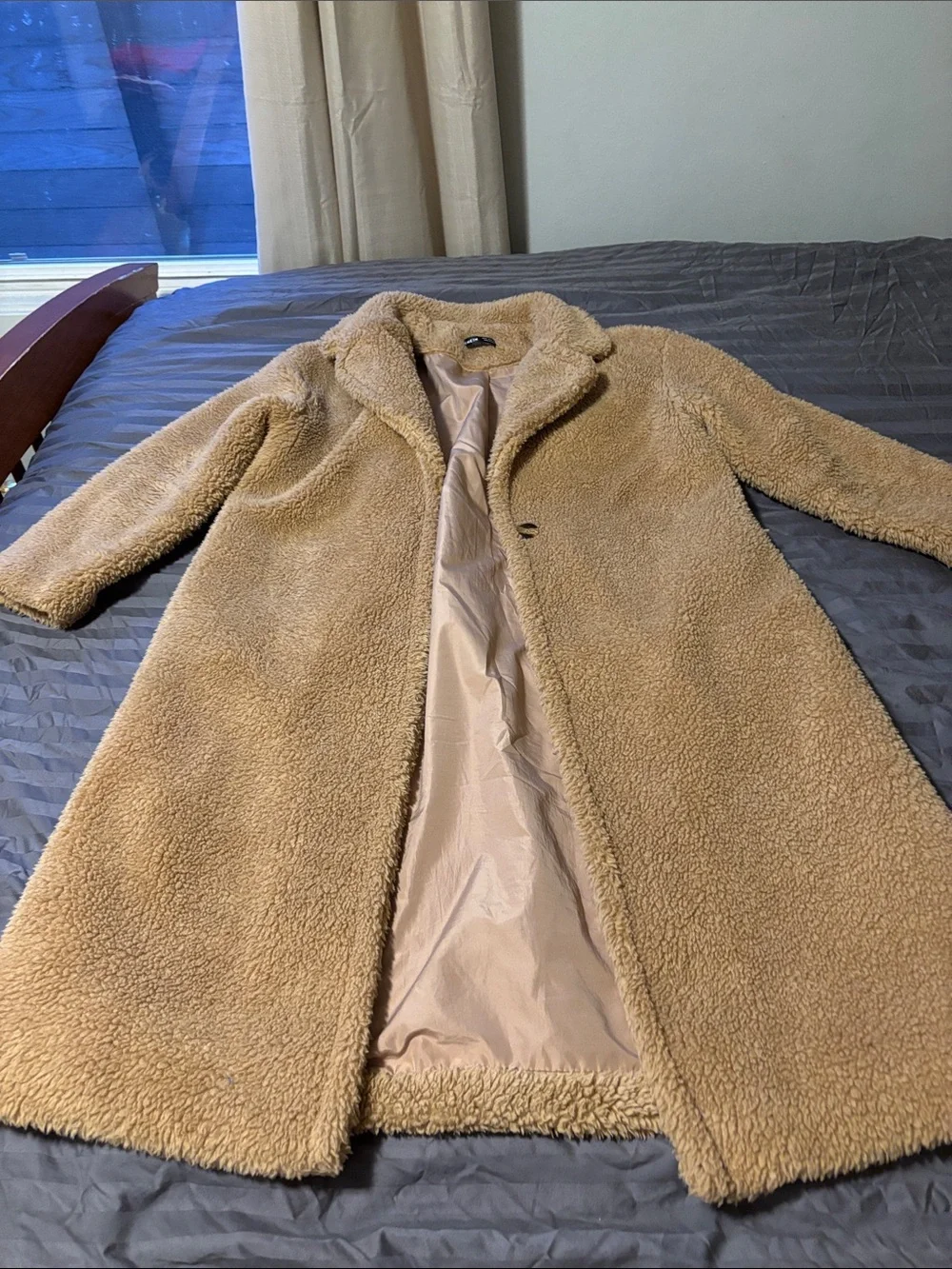 Women’s Teddy Coat - Camel Faux Shearling Jacket